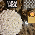 Grand bol Newport orné de roses blanches Real Touch