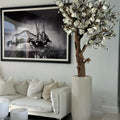 Magnolia blanc de 2,4 m dans un pot St. Tropez beige brillant