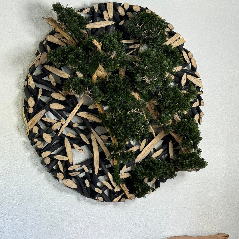 Bonsaï sur sculpture murale de 122 cm