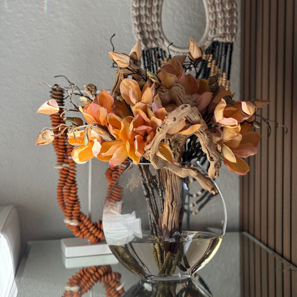 Vase Lune de 25 cm avec Magnolias