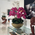 Bol Blaze avec orchidées Phalaenopsis roses