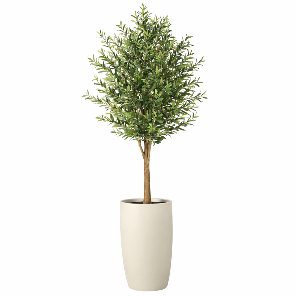 Olivier artificiel dans un pot Lisbonne beige mat
